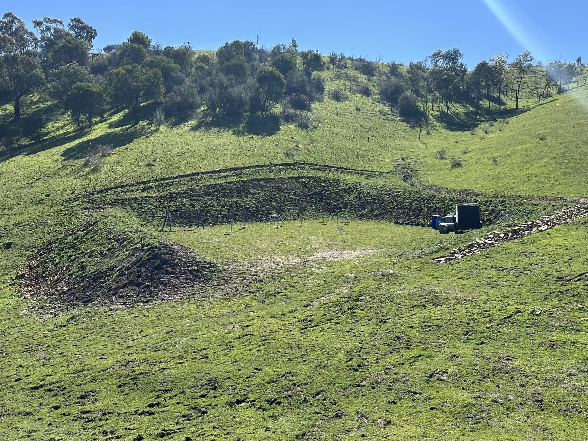 Green hills and target area at Lorco’s dealer test range in Glenburn, Victoria, supplied by Wayne.